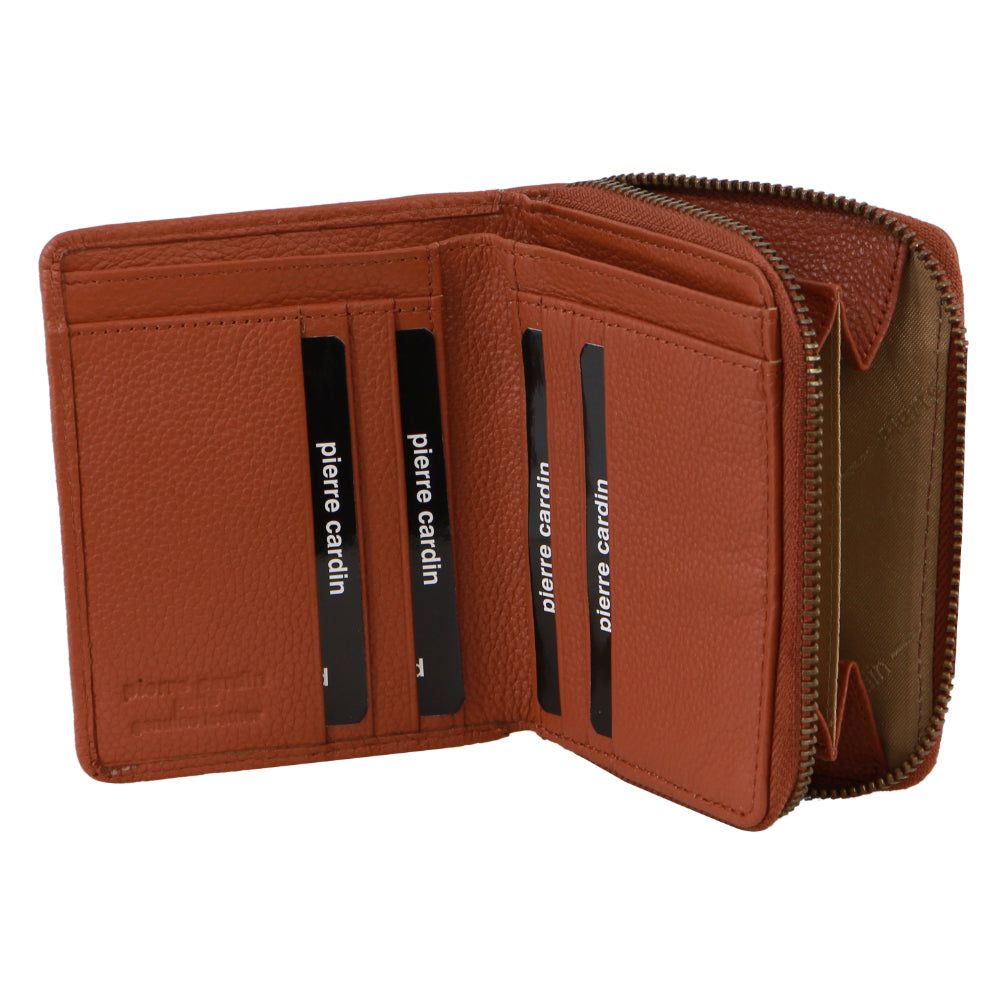 Bi-Fold Wallets Pierre Cardin Leather Tab Bi-Fold Wallet Damskie Brązowe | UZAPN-8349