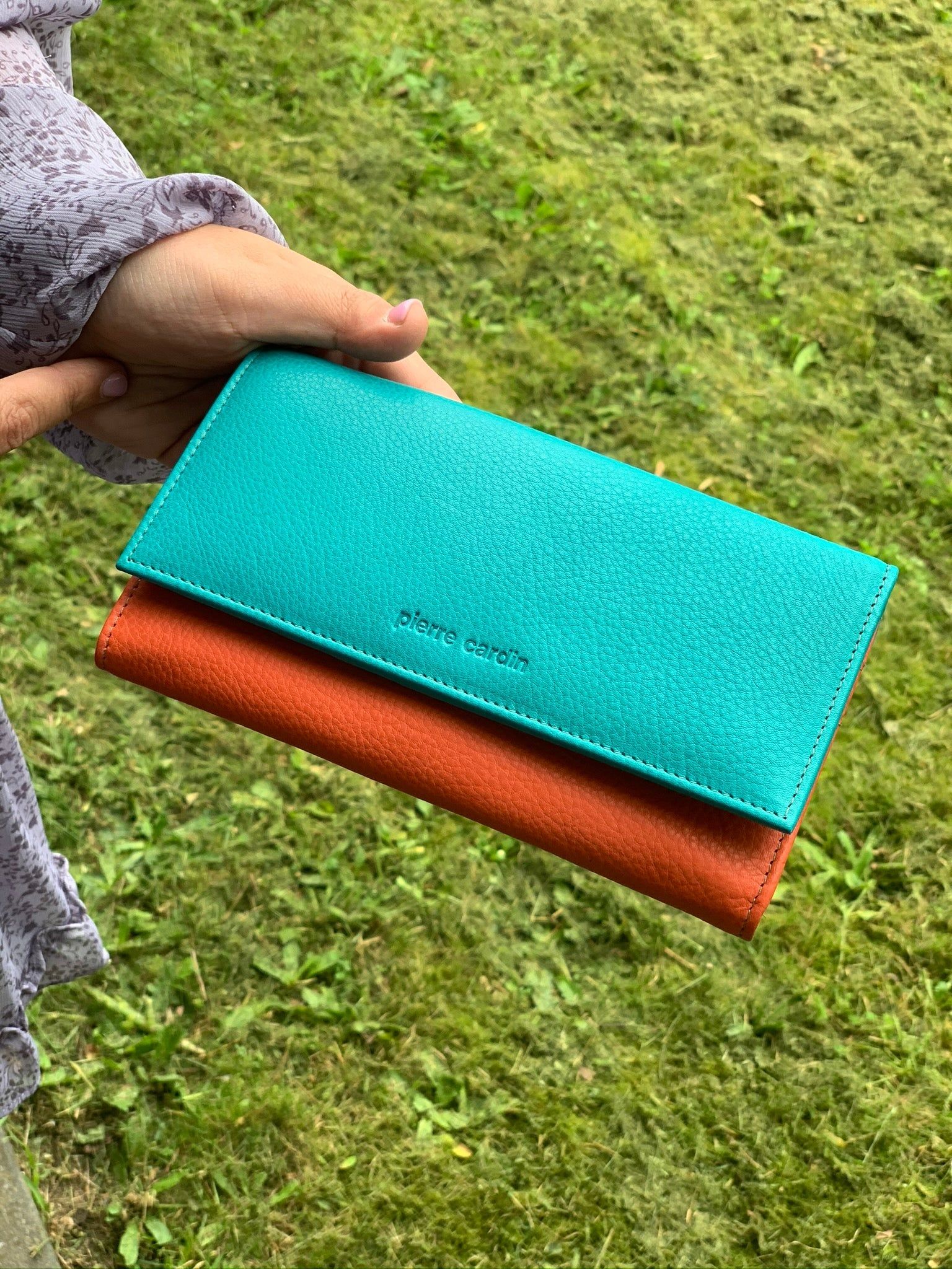 Bi-Fold Wallets Pierre Cardin Multi Color Leather Wallet Damskie Turkusowe | OPYRH-1826