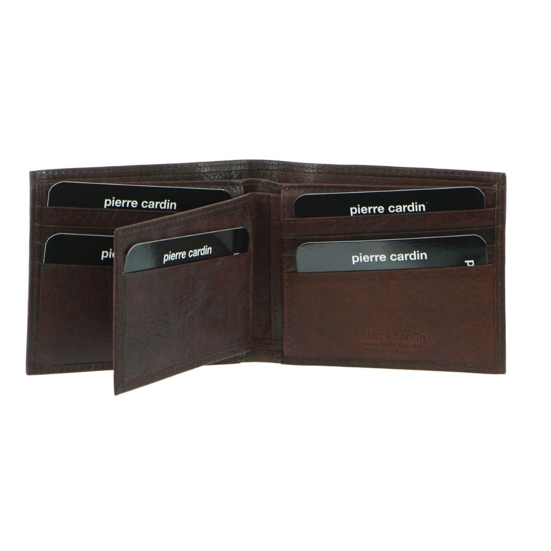 Bi-Fold Wallets Pierre Cardin Rustic Leather Bi-Fold Wallet Męskie Brązowe | AMXRI-8153