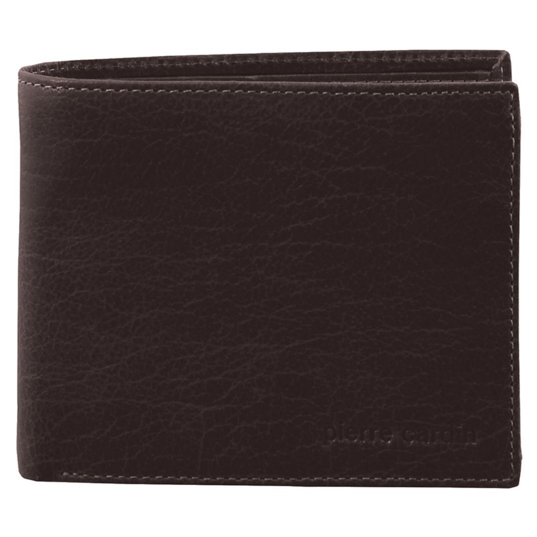 Bi-Fold Wallets Pierre Cardin Rustic Leather Bi-Fold Wallet Męskie Czarne | OBMNX-9170