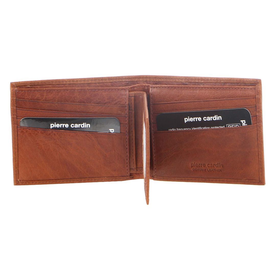 Bi-Fold Wallets Pierre Cardin Rustic Leather Bi-Fold Wallet Męskie Brązowe | NCDZO-6240