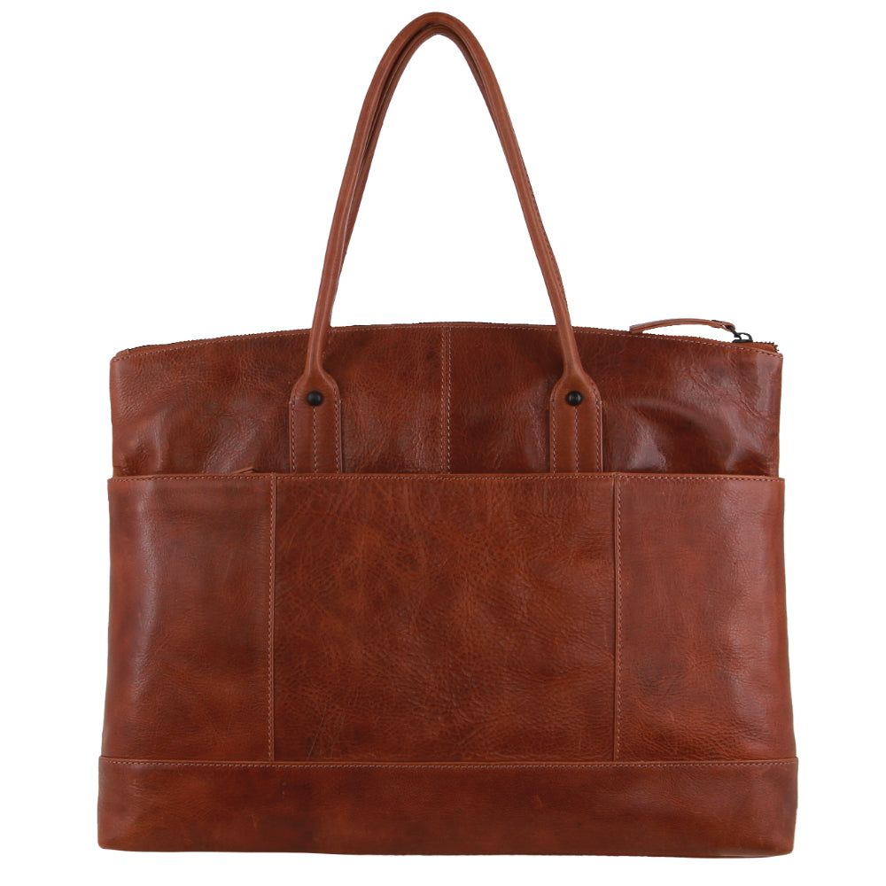 Business Computer Bags Pierre Cardin Leather Computer Bag Męskie Brązowe | HEJPA-5487