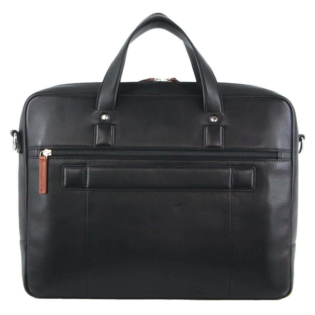 Business Computer Bags Pierre Cardin Leather Multi-Compartment Business Bag Męskie Czarne | YSOQL-5840