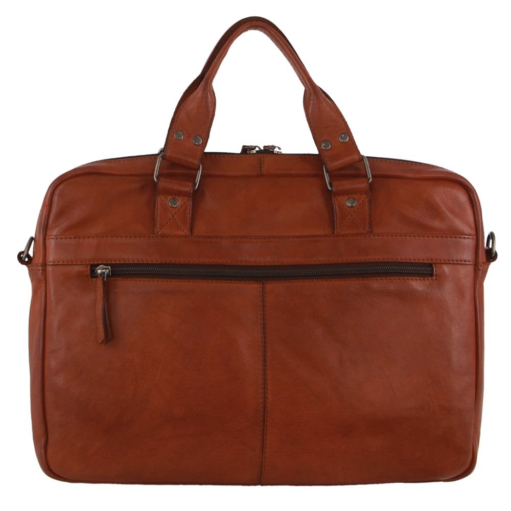 Business Computer Bags Pierre Cardin Multi-Compartment Leather Computer Bag Męskie Brązowe | ICJTA-8905