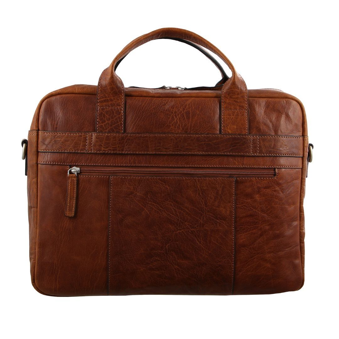 Business Computer Bags Pierre Cardin Rustic Leather Computer Business Bag Męskie Brązowe | XWENQ-3074