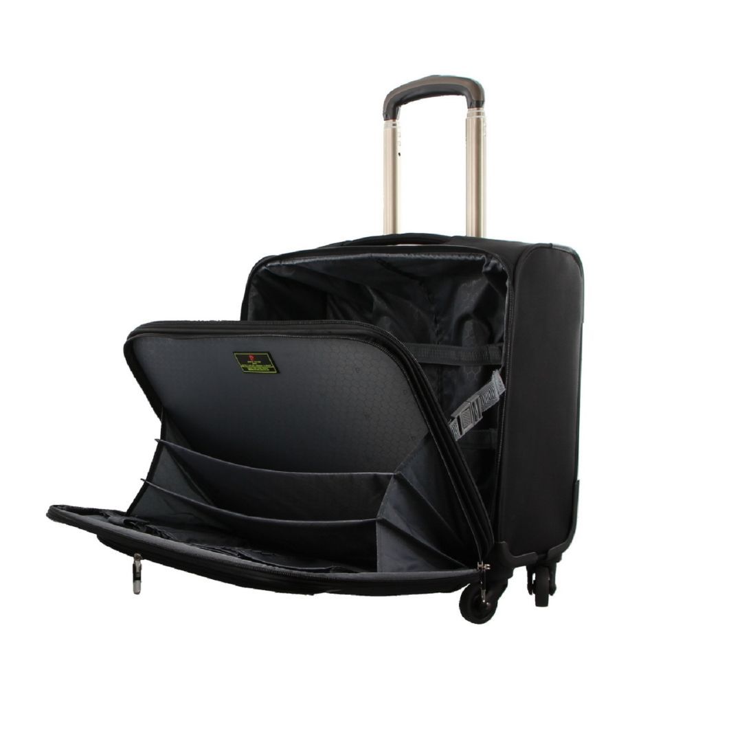 Cabin Cases Pierre Cardin 4 Wheel Mobile Office Cabin Case Travel Czarne | QMWNF-0197