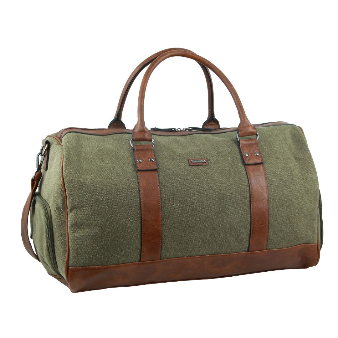 Canvas Bags Pierre Cardin Canvas Overnight Duffle Bag Męskie Brązowe | KHUYD-4026