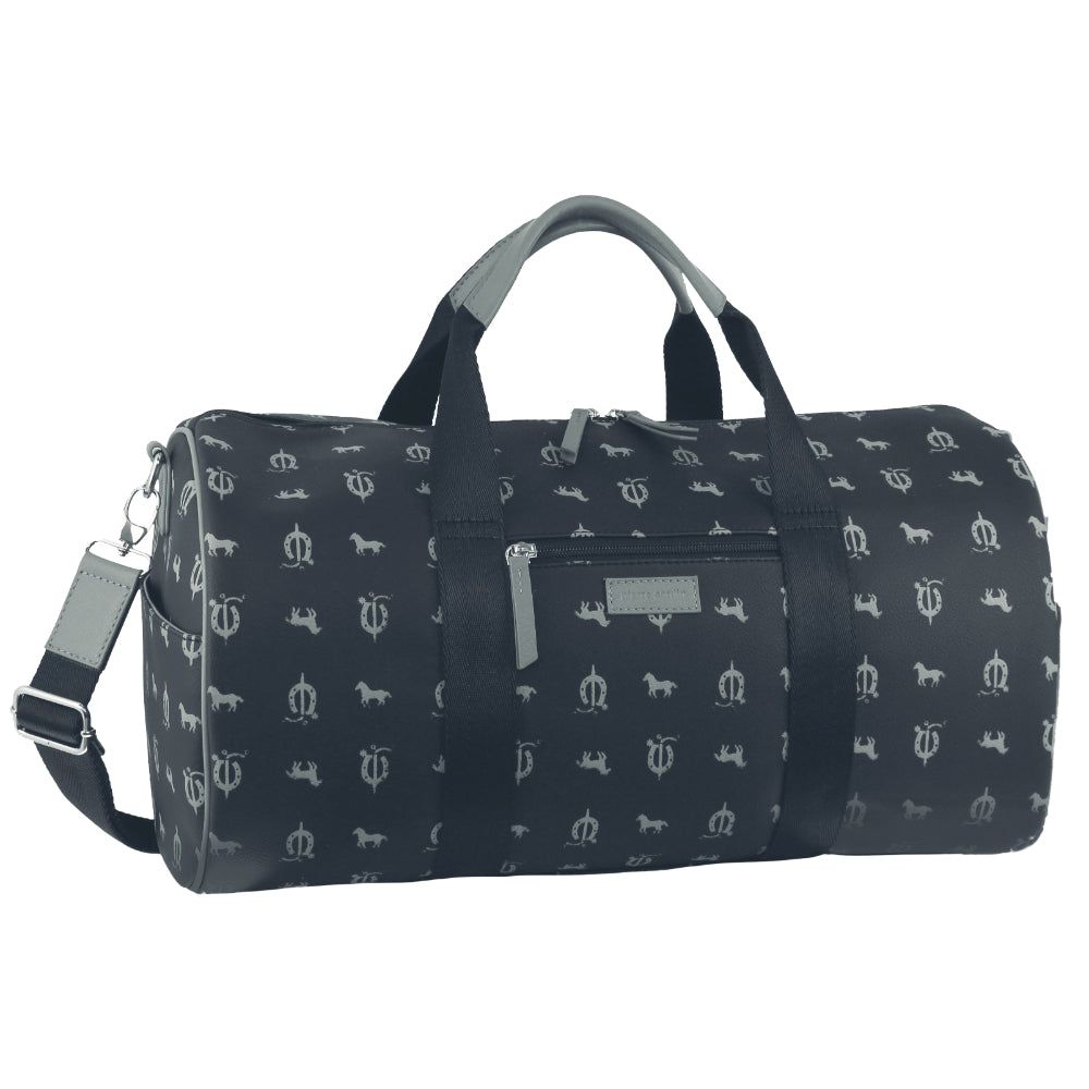 Canvas Bags Pierre Cardin Leather Canvas Print Design Duffle Bag Męskie Niebieskie | CUTPI-5087