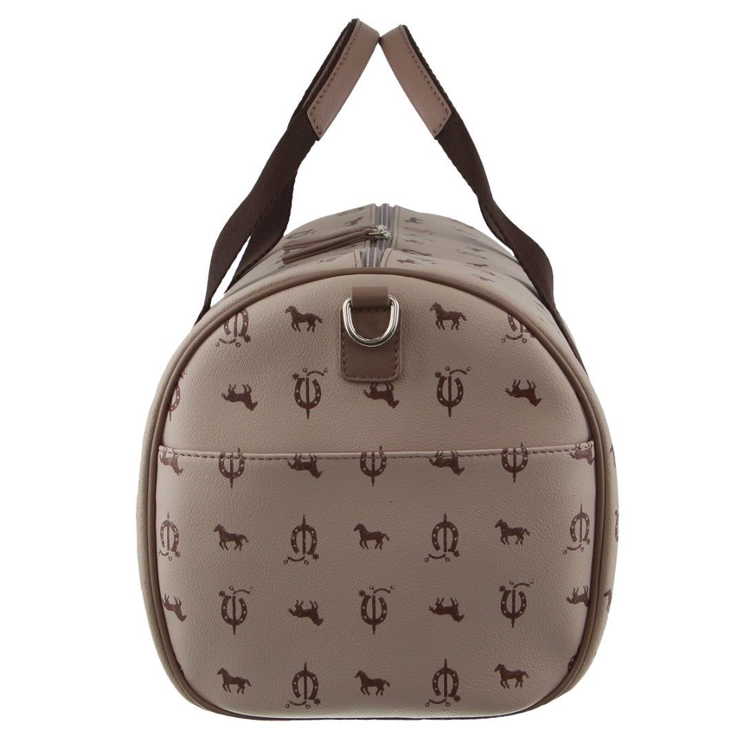 Canvas Bags Pierre Cardin Leather Canvas Print Design Duffle Bag Damskie Beżowe | SZYVU-9261