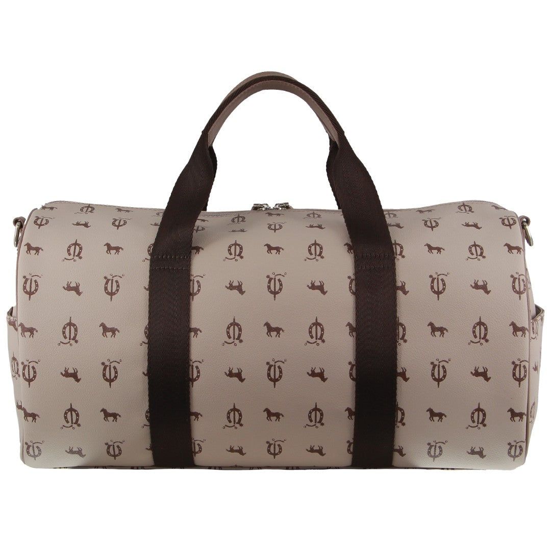 Canvas Bags Pierre Cardin Leather Canvas Print Design Duffle Bag Damskie Beżowe | SZYVU-9261