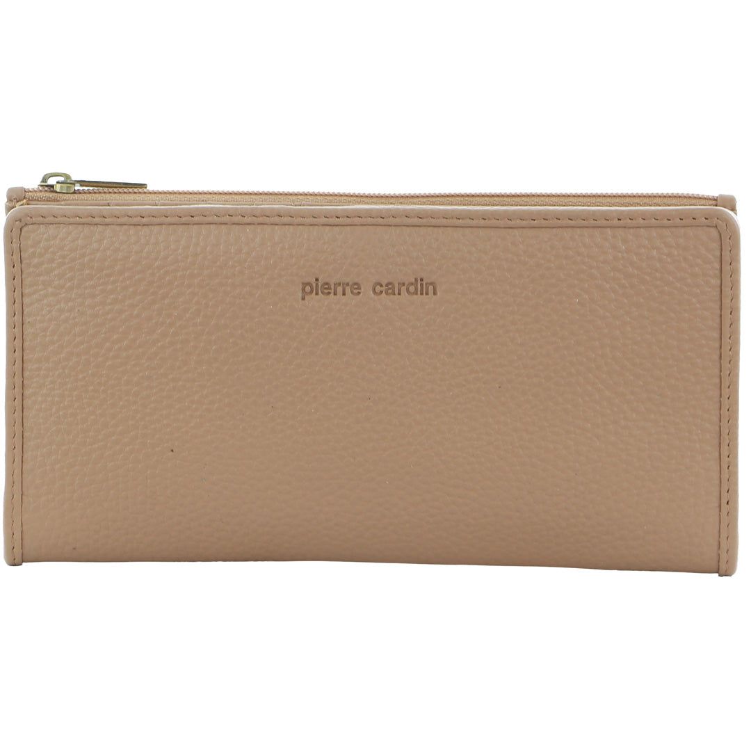 Duże Portfele Pierre Cardin Genuine Leather Bi-Fold Wallet Damskie Głęboka Brązowe | KTYVW-0846