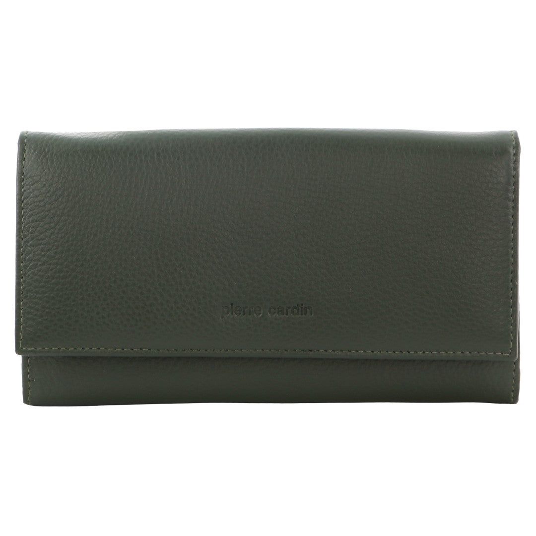 Duże Portfele Pierre Cardin Rustic Leather Wallet Damskie GrapeLeaf | YBAZM-0257