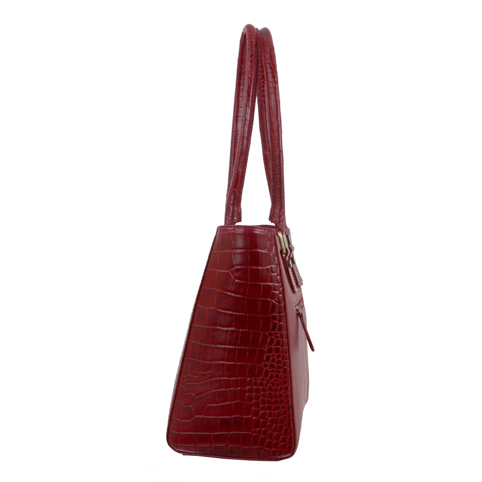 Handbags Pierre Cardin Croc-Embossed Leather Shoulder Bag Damskie Czerwone | WYCTA-1206