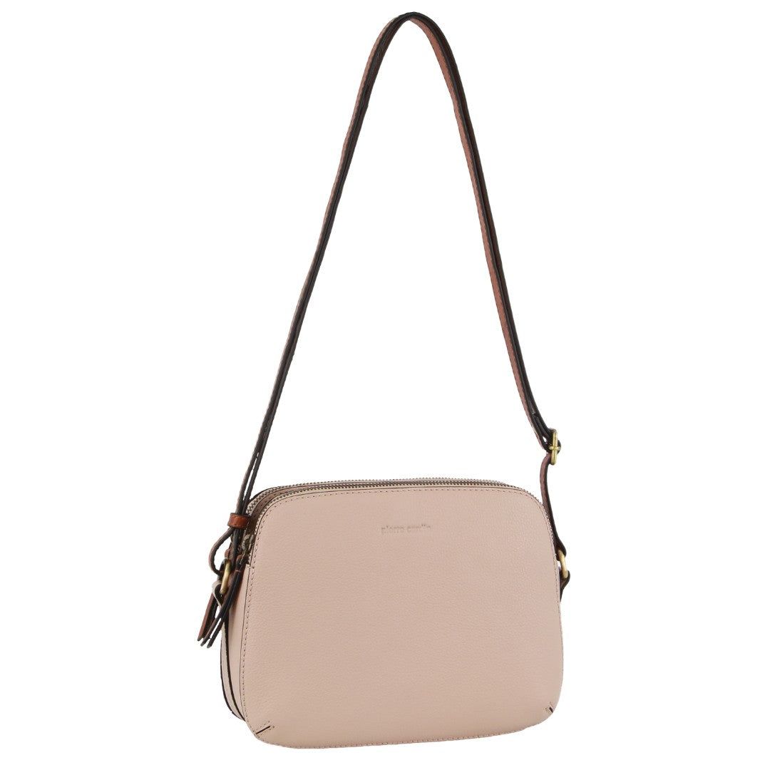 Handbags Pierre Cardin Leather Classic Crossbody Bag Damskie Beżowe | DYTMI-7580