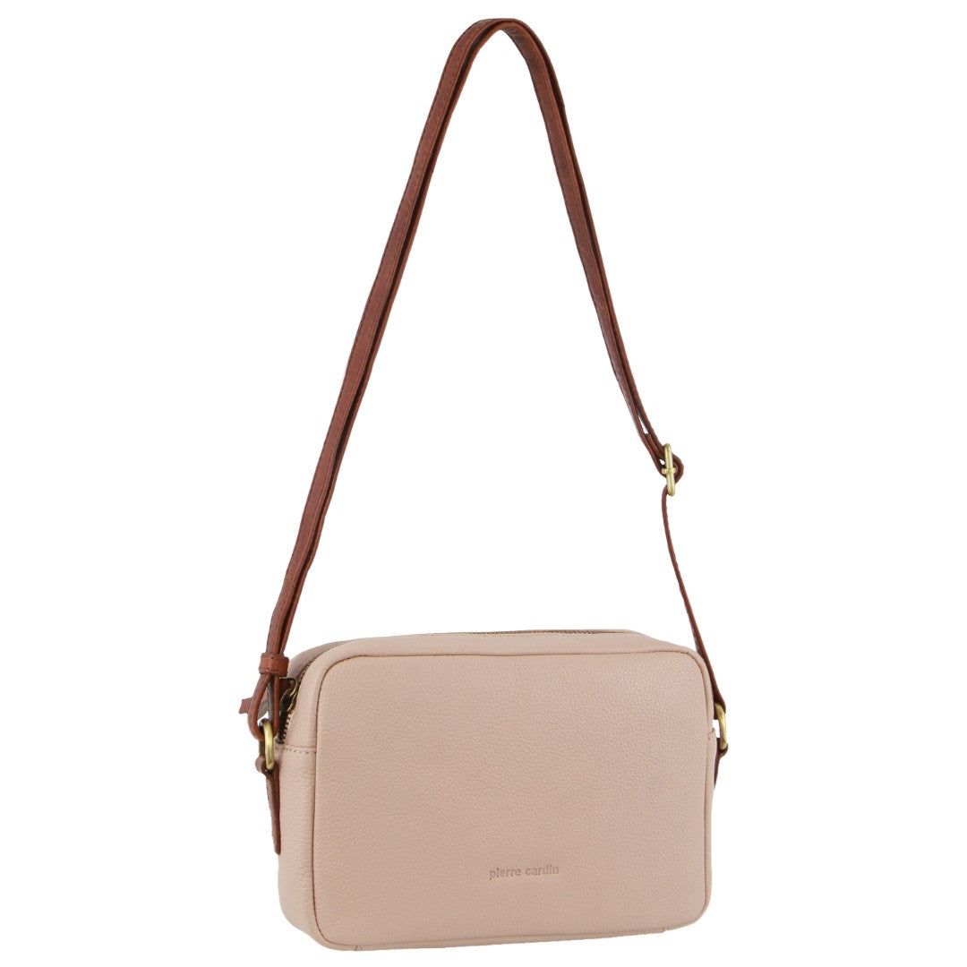 Handbags Pierre Cardin Leather Classic Square Crossbody Bag Damskie Beżowe | QSDZB-3567