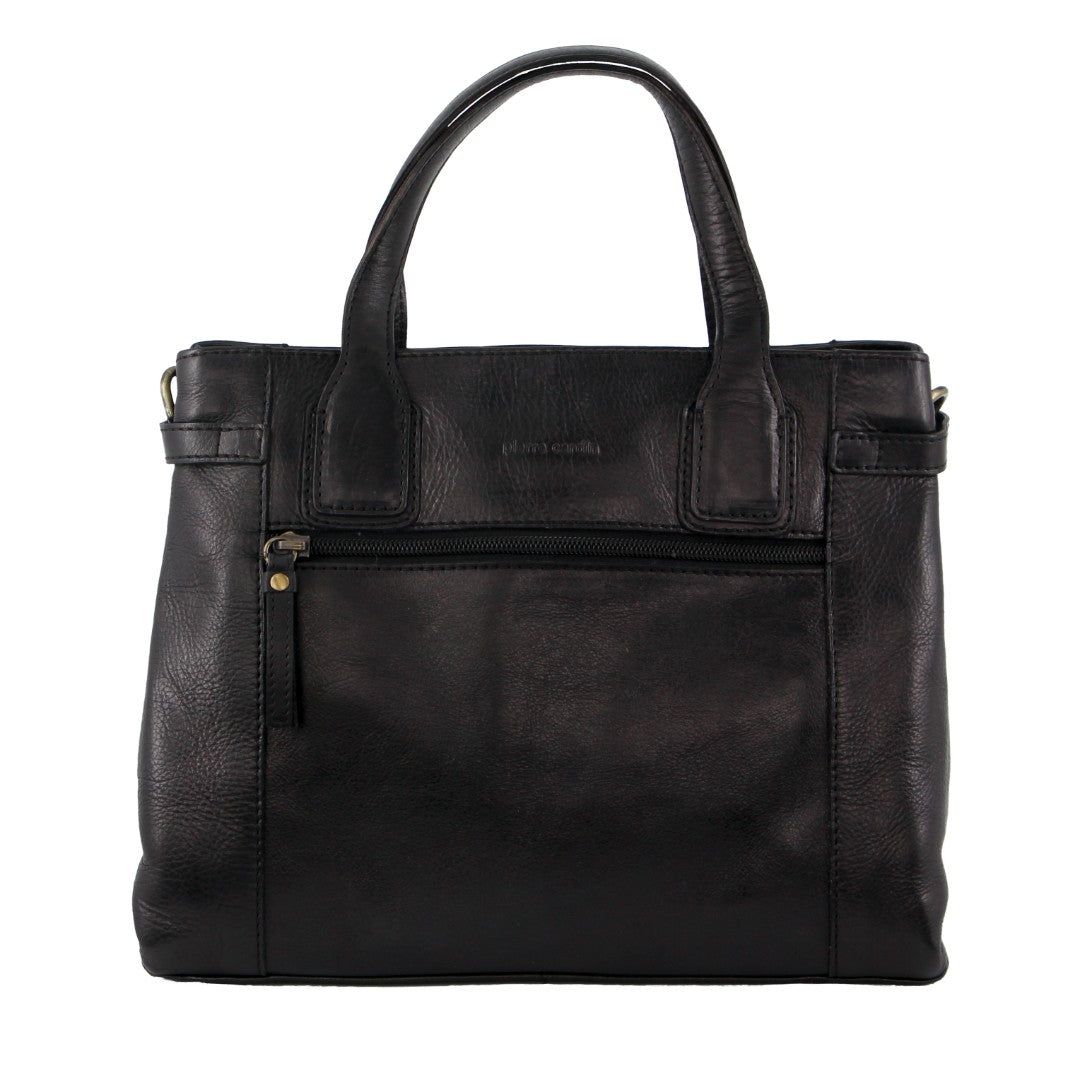 Handbags Pierre Cardin Leather Stitch-design Tote Bag Damskie Czarne | FWAHV-0543