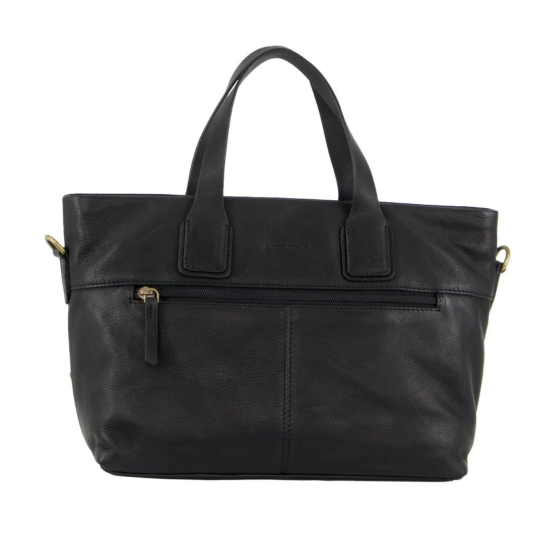 Handbags Pierre Cardin Leather Stitch-design Handbag Damskie Czarne | SZNQR-1206