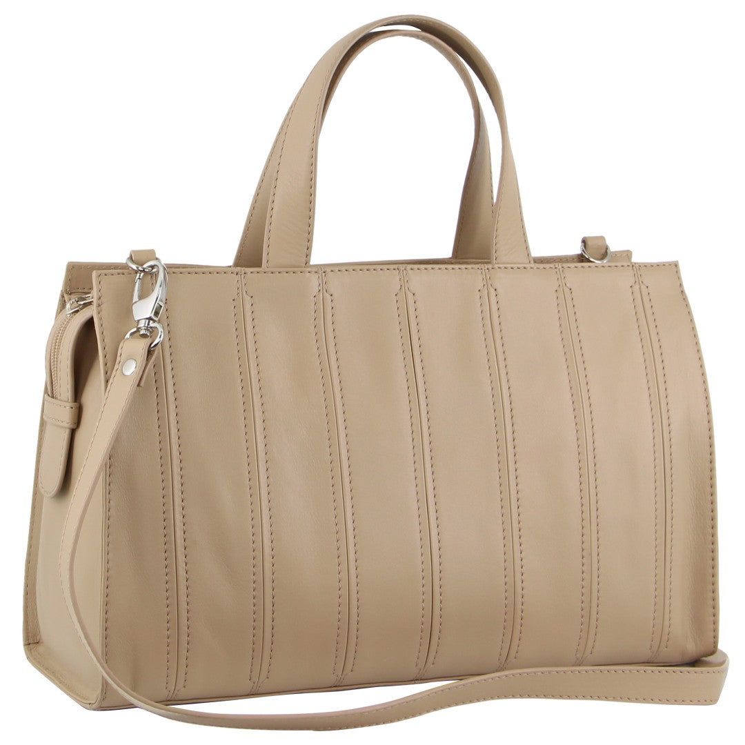 Handbags Pierre Cardin Leather Stitch-design Tote Bag Damskie Złote | LSEOV-6941