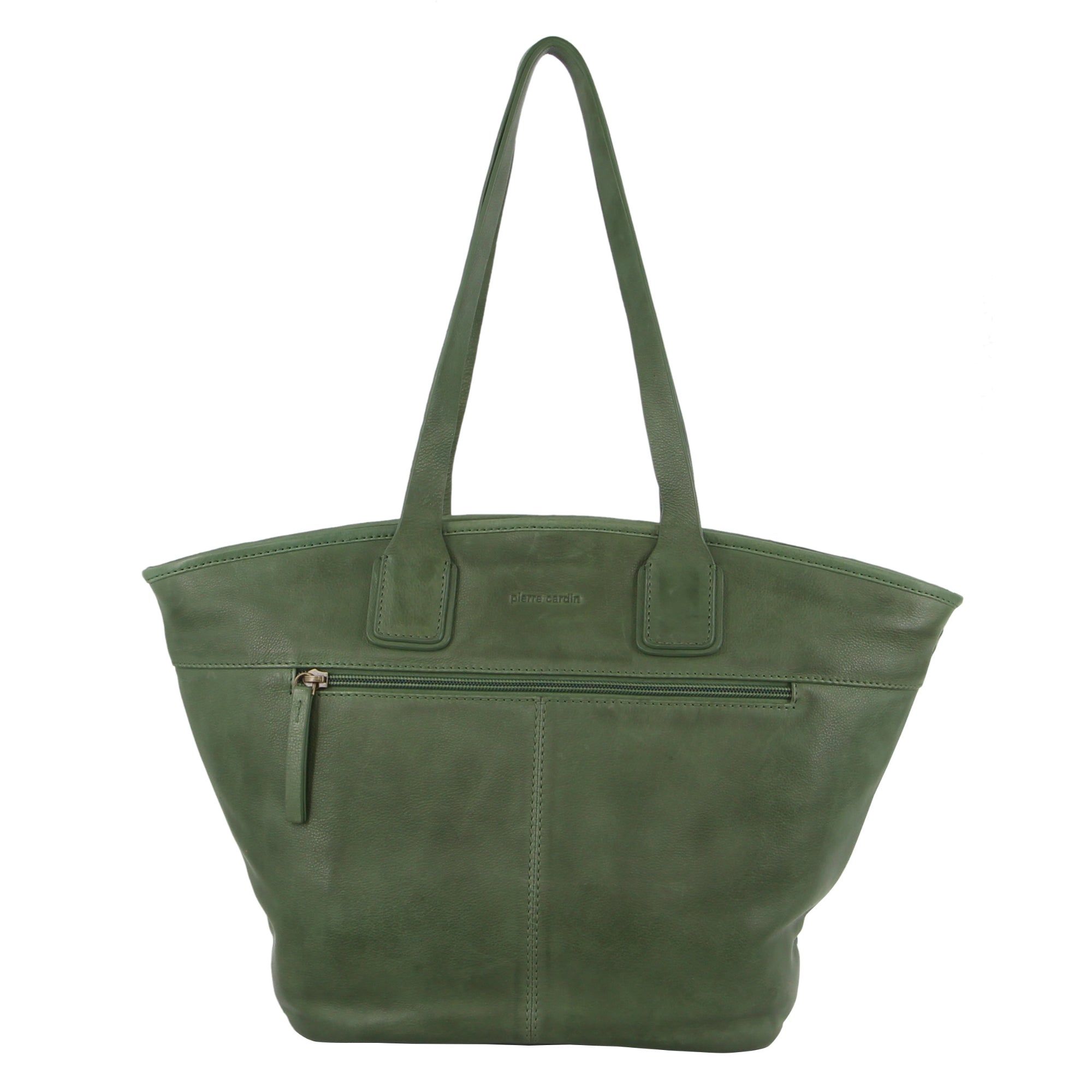 Handbags Pierre Cardin Woven Embossed Leather Shoulder Bag Damskie Zielone | ISKDH-9437