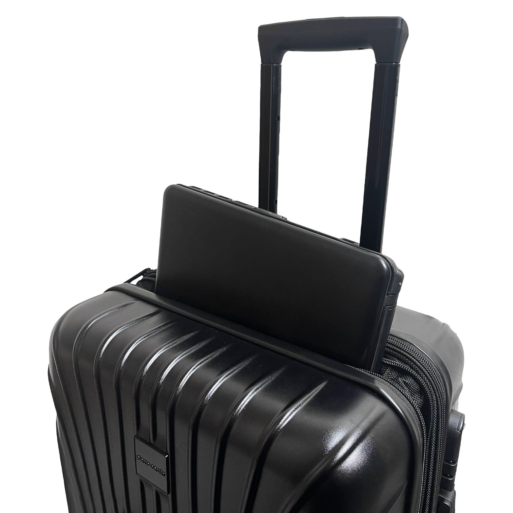 Hard Shell Cases Pierre Cardin 54cm CABIN Hard Shell Case Travel Czarne | PMEQF-3921