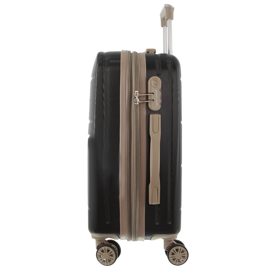 Hard Shell Cases Pierre Cardin 54cm Cabin Hard-Shell Suitcase Travel Czarne | YVFAK-1395