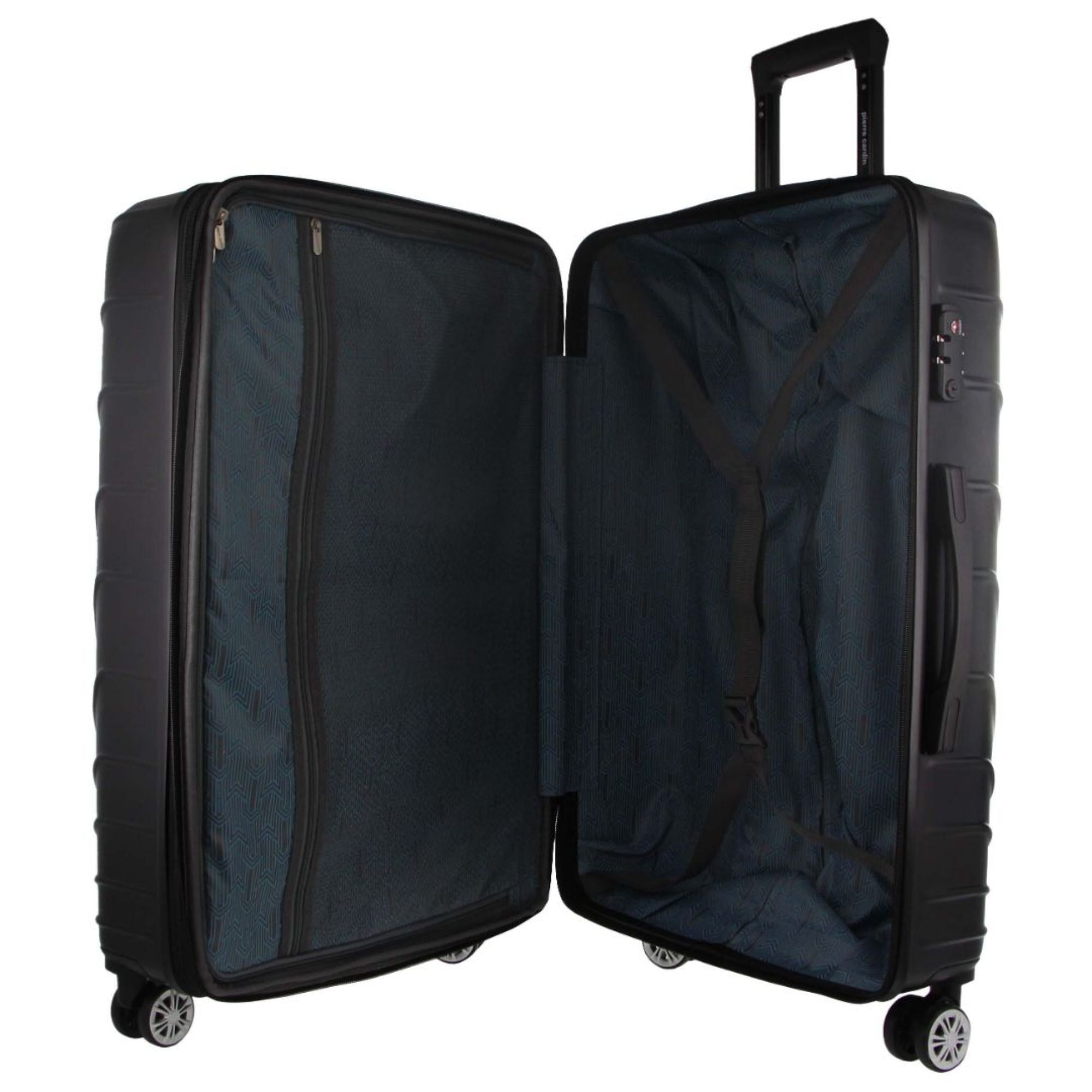 Hard Shell Cases Pierre Cardin 80cm LARGE Hard Shell Case Travel Czarne | UKQXW-6425