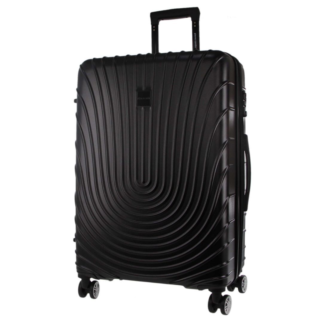 Hard Shell Cases Pierre Cardin 80cm LARGE Hard Shell Case Travel Czarne | UKQXW-6425