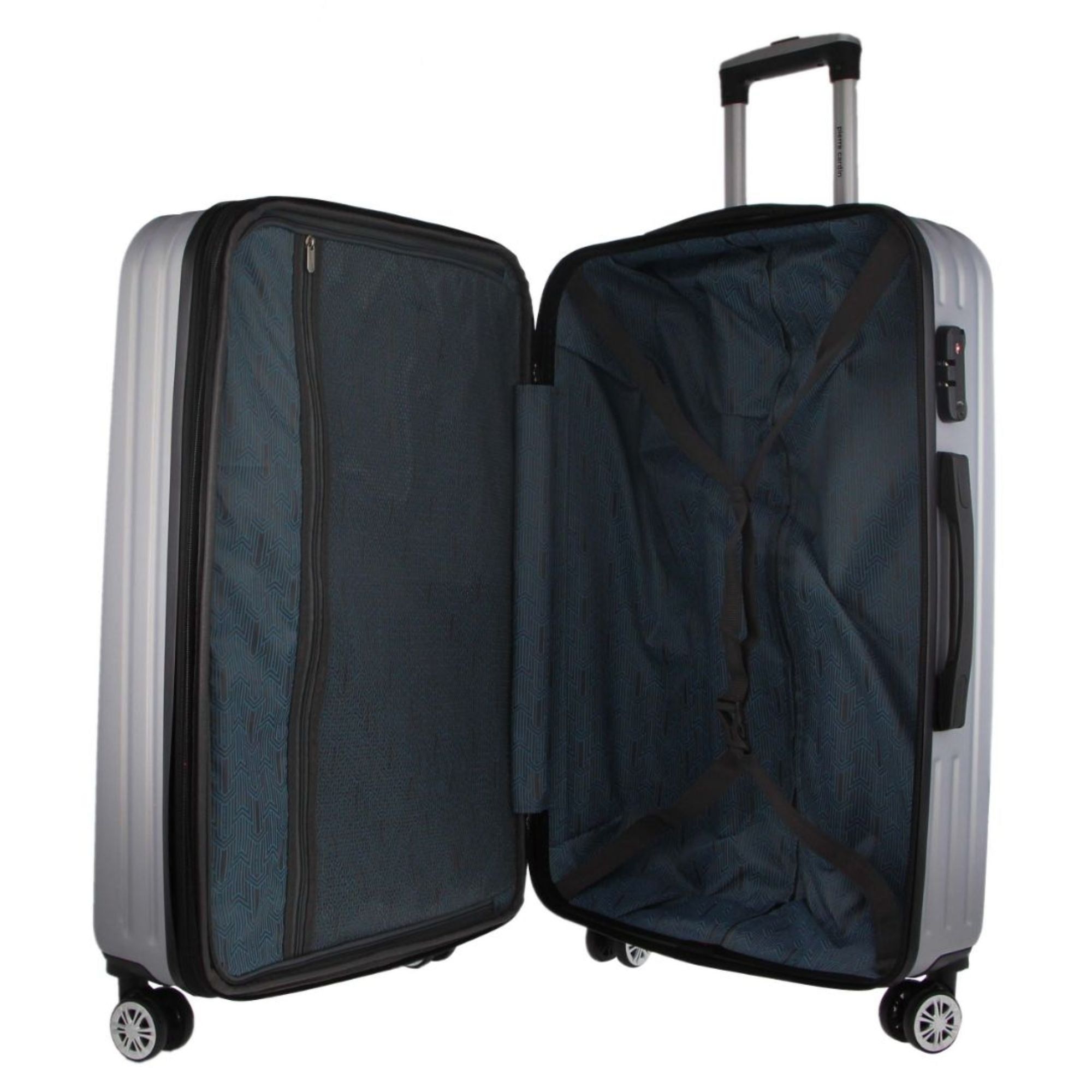 Hard Shell Cases Pierre Cardin 80cm LARGE Hard Shell Case Travel Srebrne | TCUJB-2456