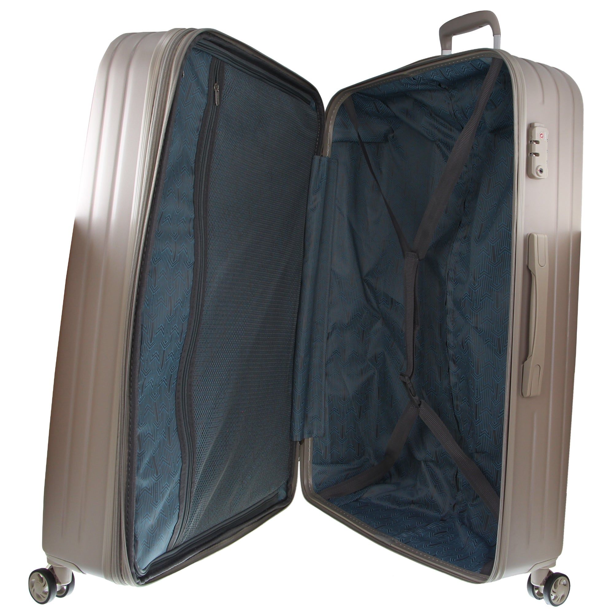 Hard Shell Cases Pierre Cardin 80cm Large Hard-Shell Suitcase Travel Latte | DBROW-9847