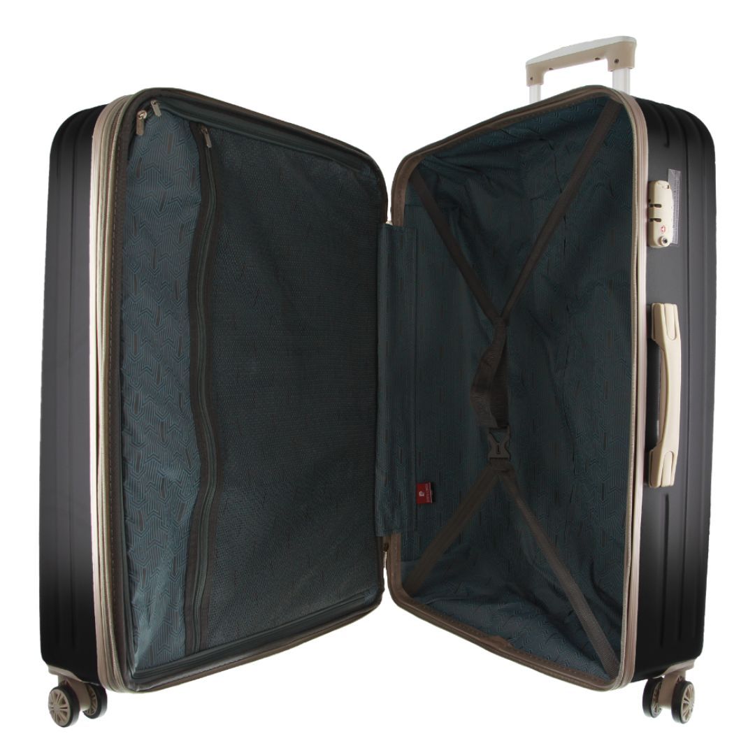 Hard Shell Cases Pierre Cardin 80cm Large Hard-Shell Suitcase Travel Czarne | OPBSC-1973