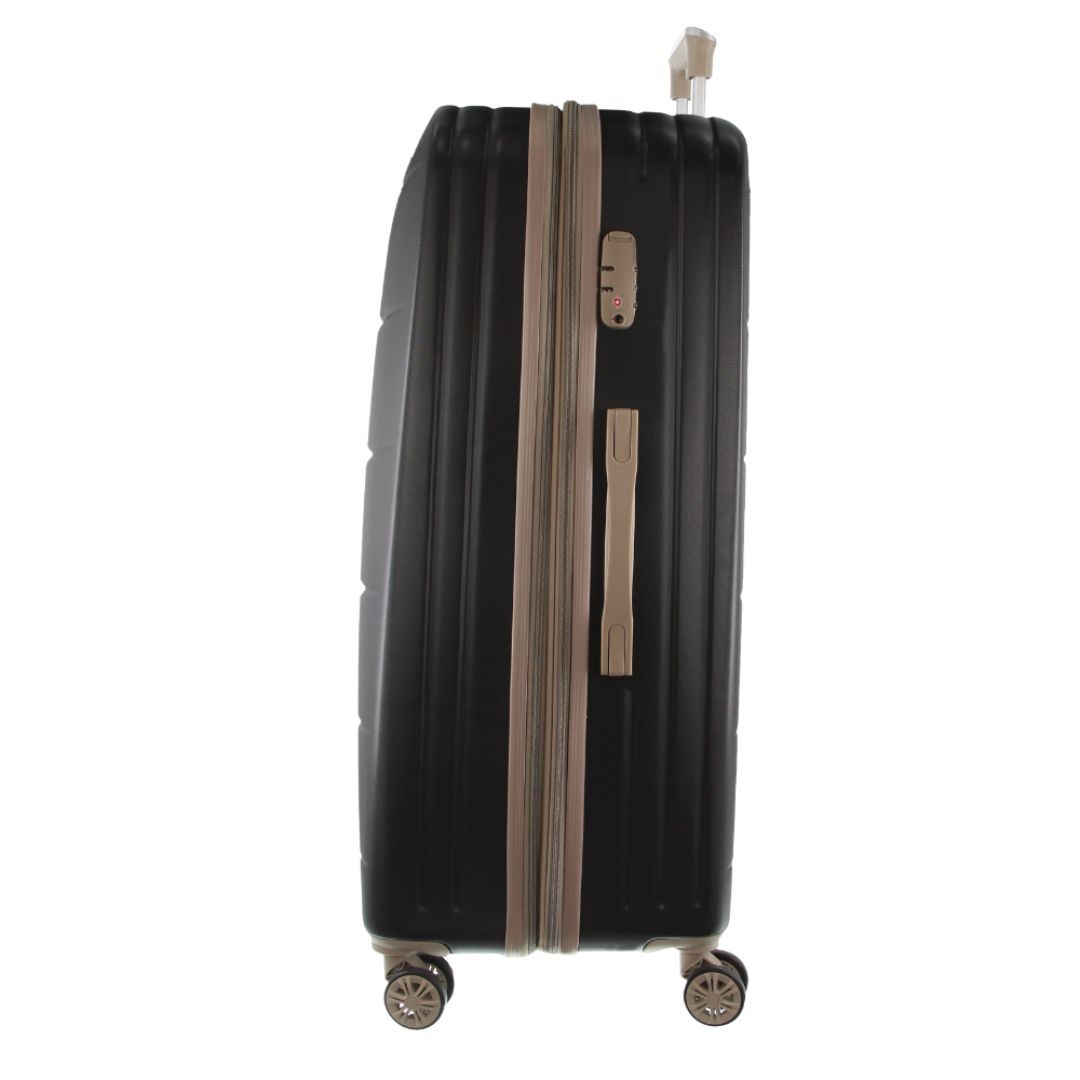 Hard Shell Cases Pierre Cardin 80cm Large Hard-Shell Suitcase Travel Czarne | OPBSC-1973