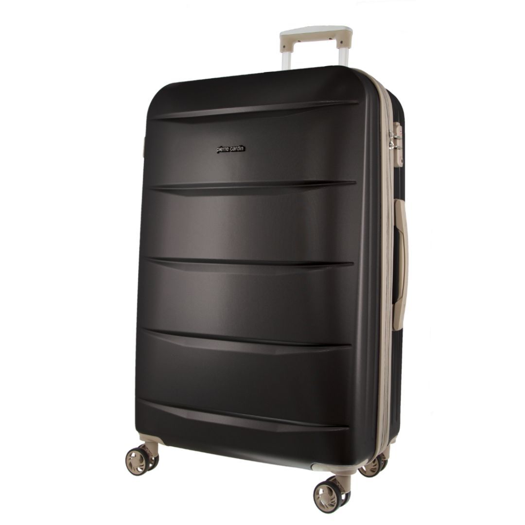 Hard Shell Cases Pierre Cardin 80cm Large Hard-Shell Suitcase Travel Czarne | OPBSC-1973