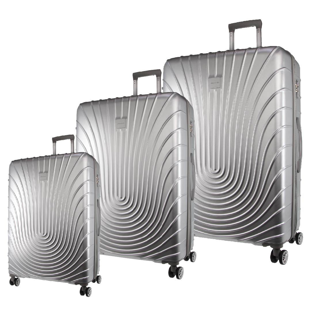 Hard Shell Cases Pierre Cardin Hard Shell 3-Piece Luggage Set Travel Srebrne | BOHGI-7851