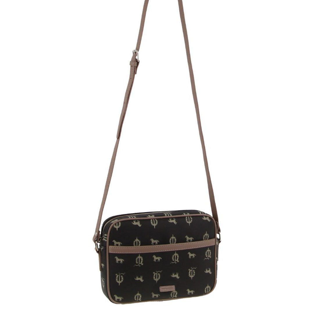 Kopertówka Pierre Cardin Canvas Leather Trim Square Cross-body Bag Damskie Czarne | VLACS-3967