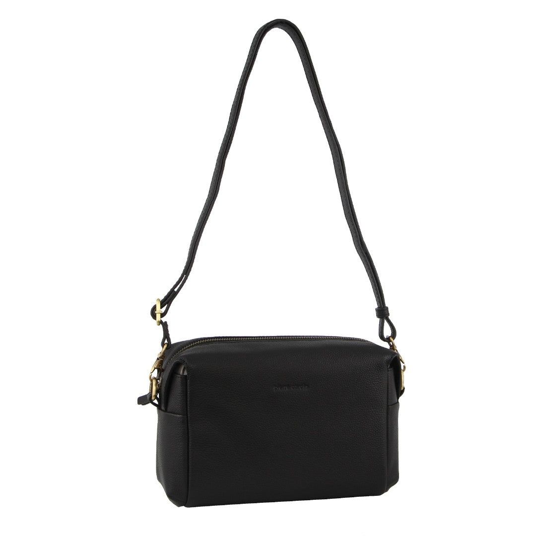 Kopertówka Pierre Cardin Leather Cross-Body Bag Clutch Damskie Czarne | MWODC-0865