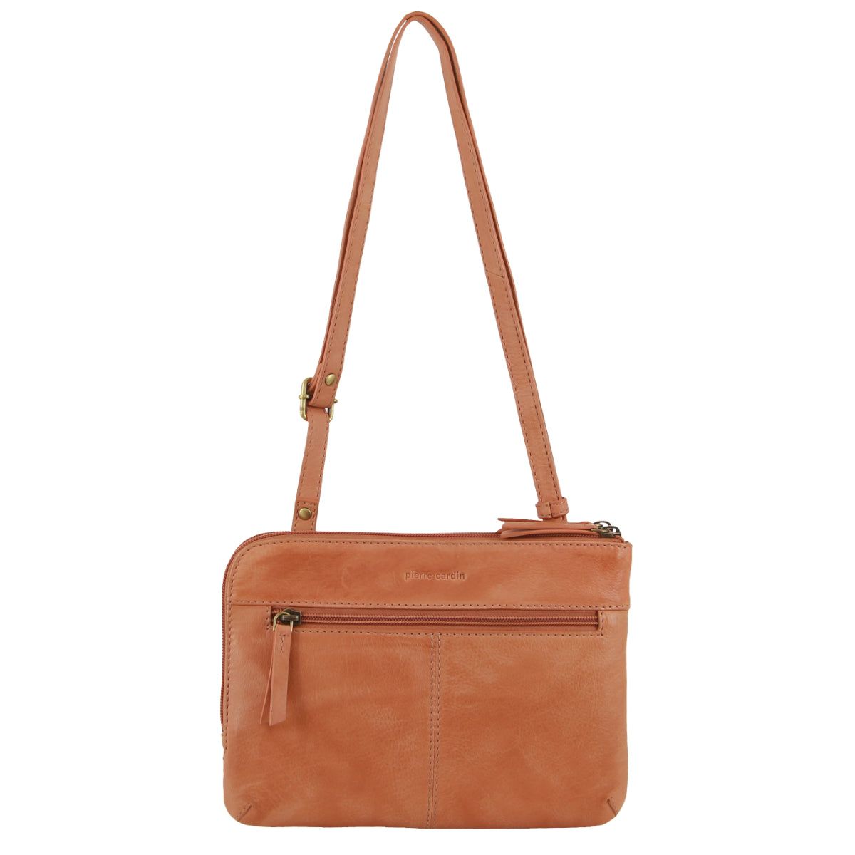 Kopertówka Pierre Cardin Leather Crossbody Bag Damskie Morelowe | GEQNP-3084