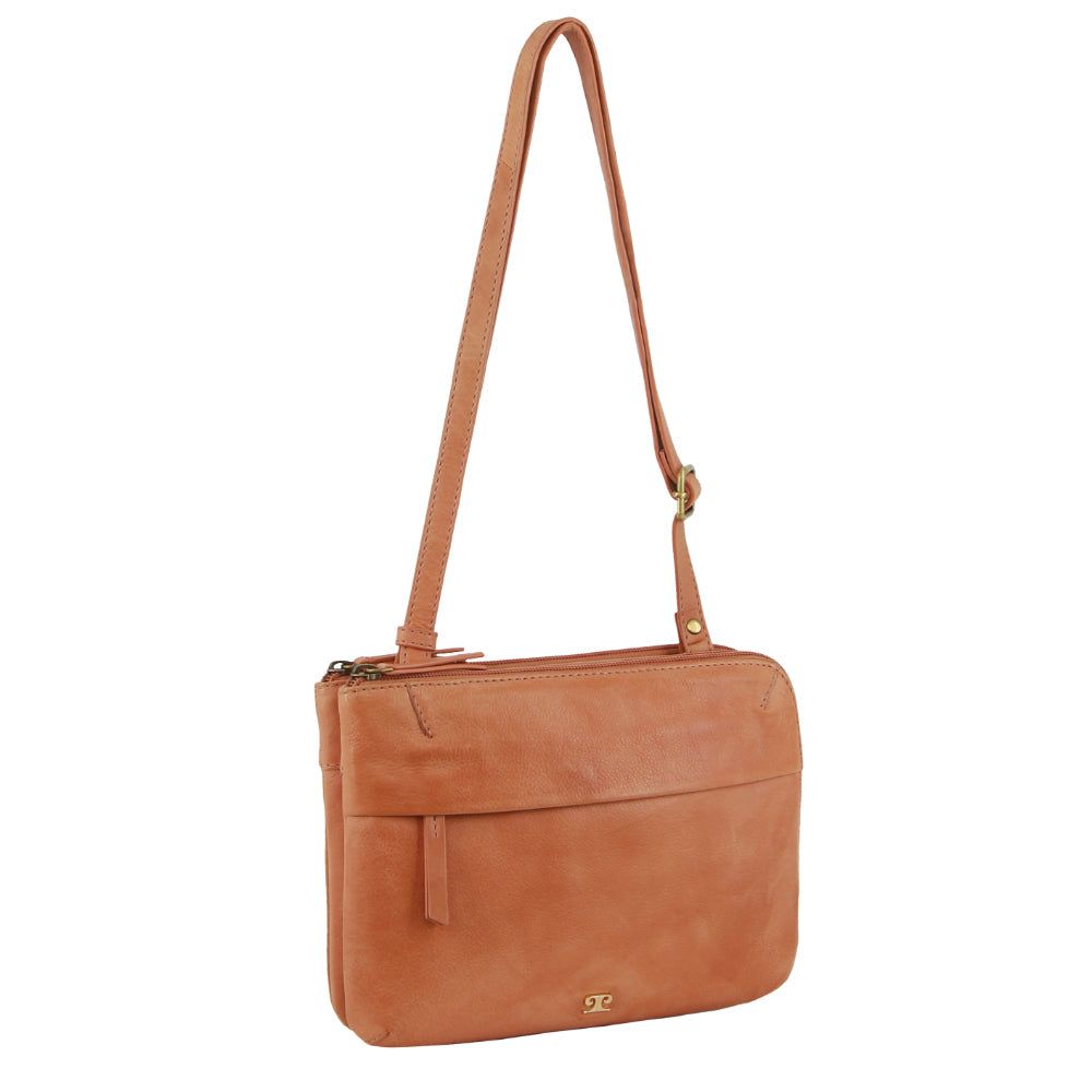 Kopertówka Pierre Cardin Leather Crossbody Bag Damskie Morelowe | GEQNP-3084