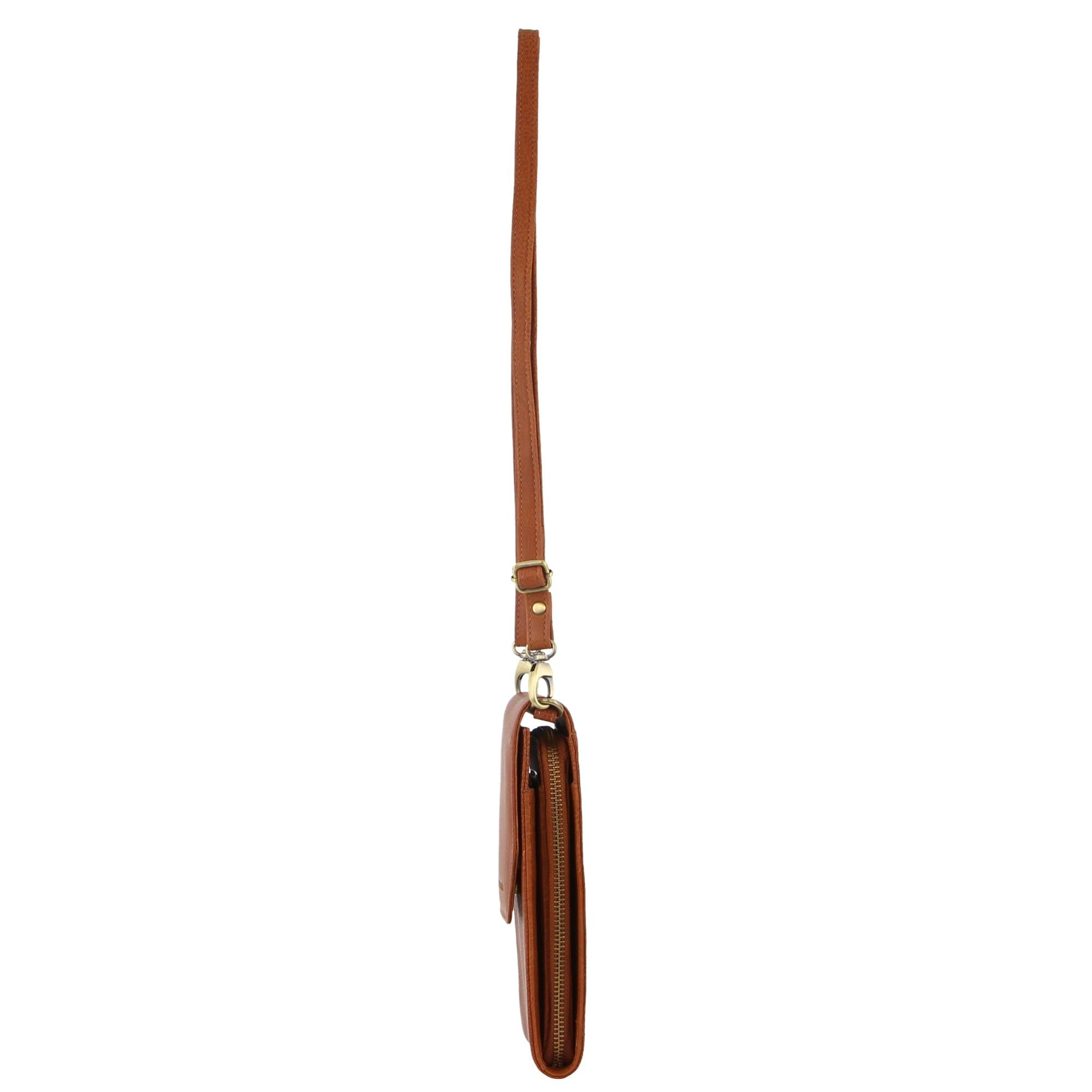 Kopertówka Pierre Cardin Leather Crossbody Phone Wallet Bag Damskie Brązowe | XHYZR-7064