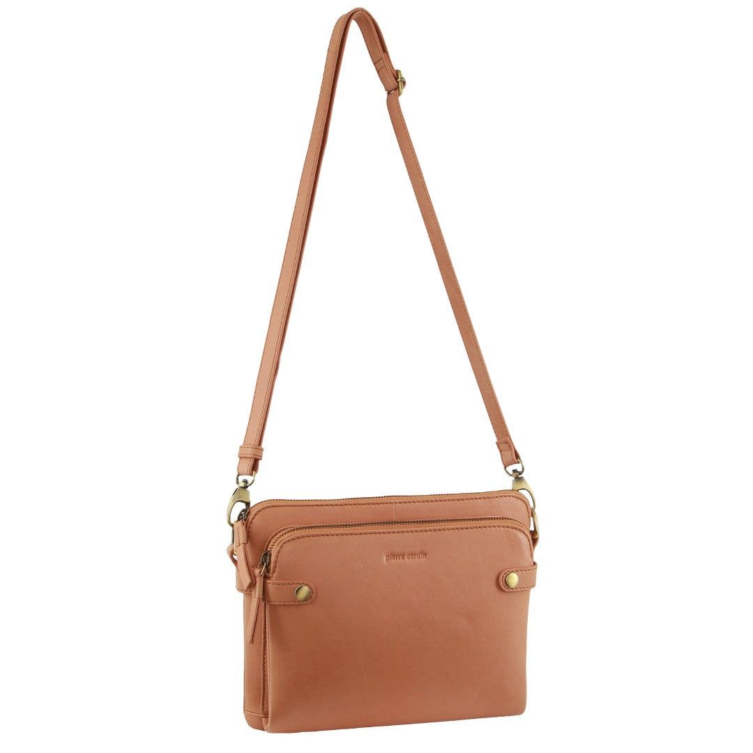 Kopertówka Pierre Cardin Leather Crossbody Bag Damskie Morelowe | VUZSM-9461