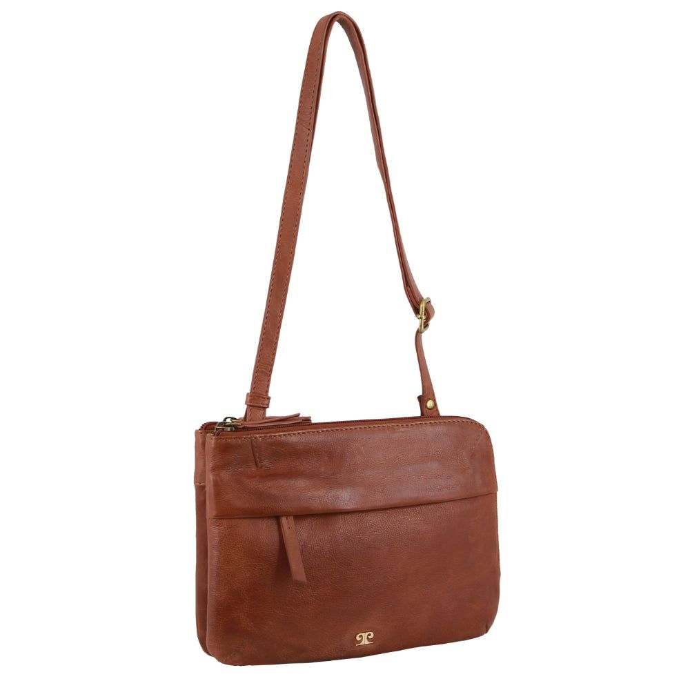 Kopertówka Pierre Cardin Leather Crossbody Bag Damskie Brązowe | SHYFR-6238