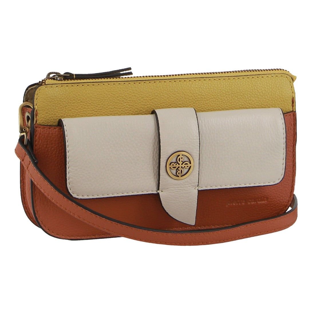 Kopertówka Pierre Cardin Leather Crossbody Clutch Bag Damskie Beżowe | NYISP-2137