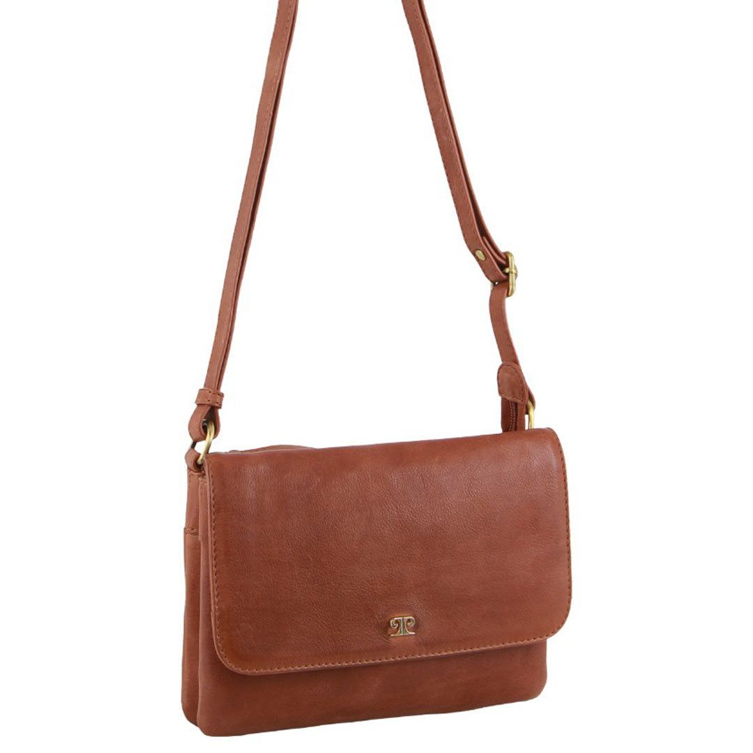 Kopertówka Pierre Cardin Leather Flap-over Crossbody Bag Damskie Brązowe | SKDZV-6420