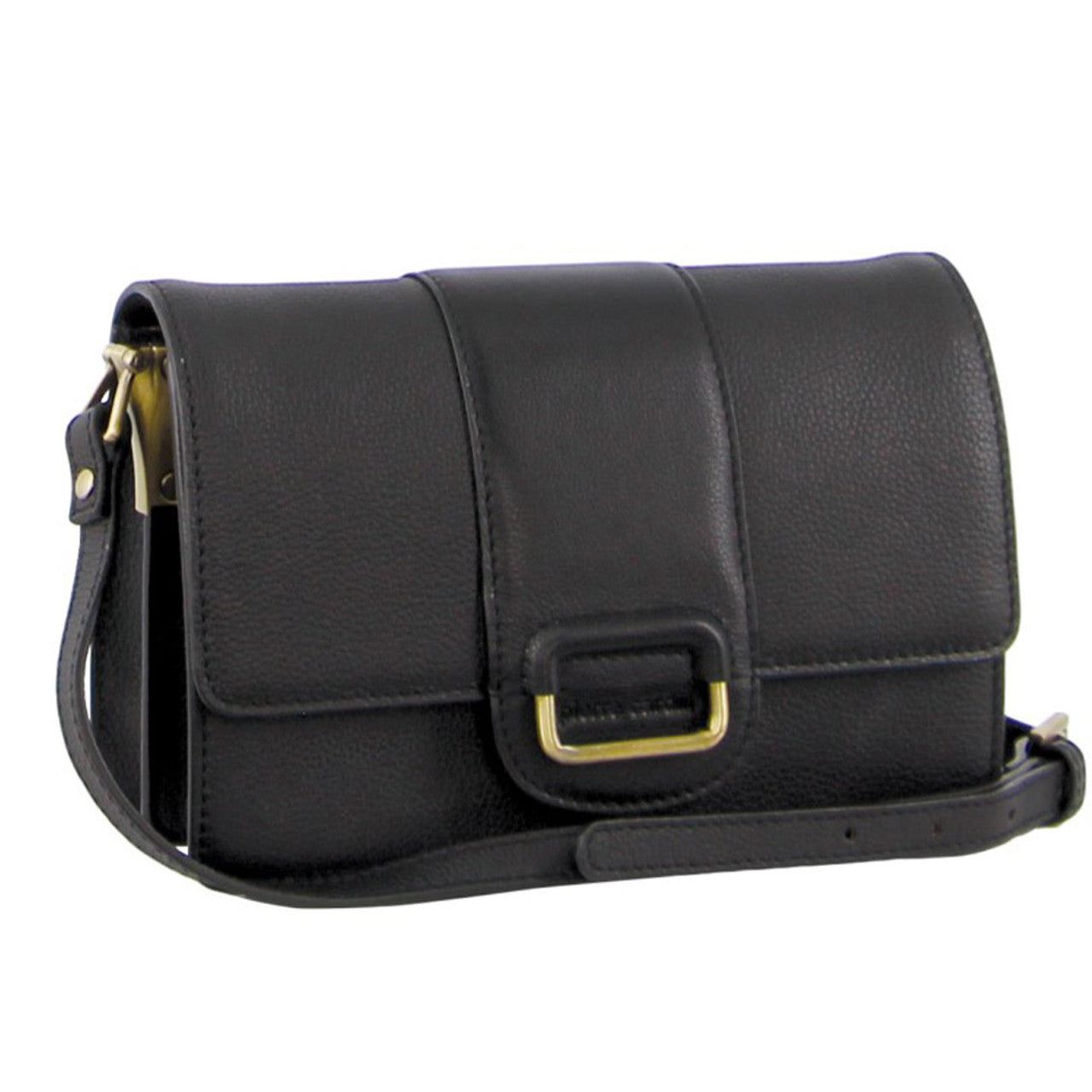 Kopertówka Pierre Cardin Leather Flapover Cross-Body Clutch Damskie Czarne | PTXGE-9871