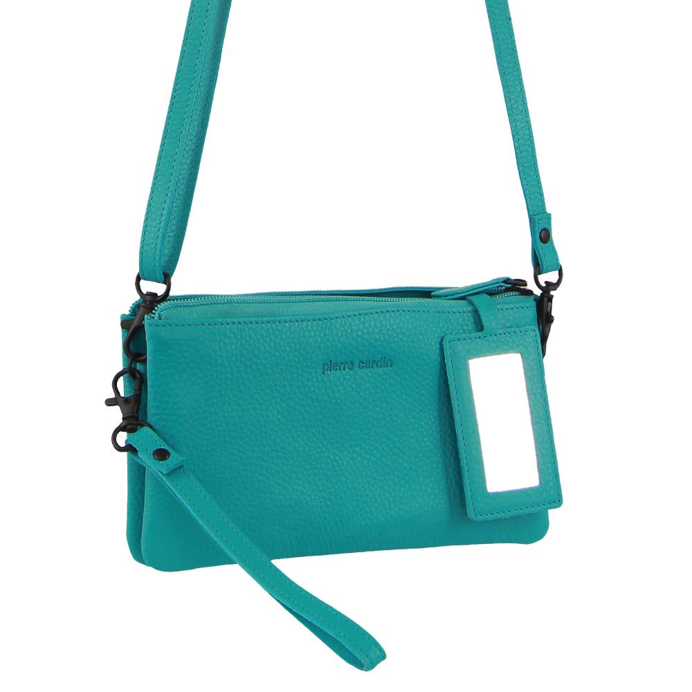 Kopertówka Pierre Cardin Leather Multiway Cross-Body Bag Damskie Turkusowe | KLQWC-1783