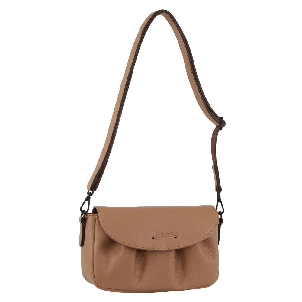 Kopertówka Pierre Cardin Leather Pleated Design Crossbody Bag Damskie Głęboka Brązowe | HPOVS-8450