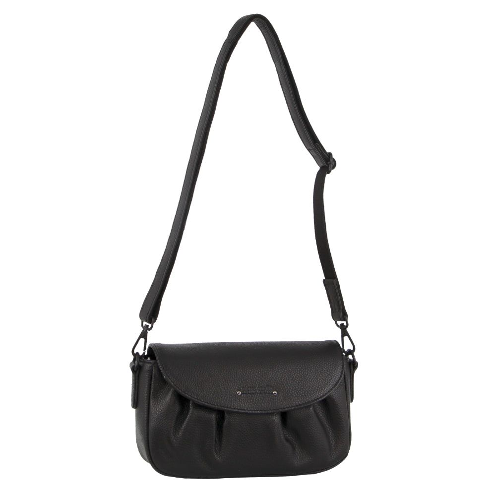 Kopertówka Pierre Cardin Leather Pleated Design Crossbody Bag Damskie Czarne | XKGFB-5140
