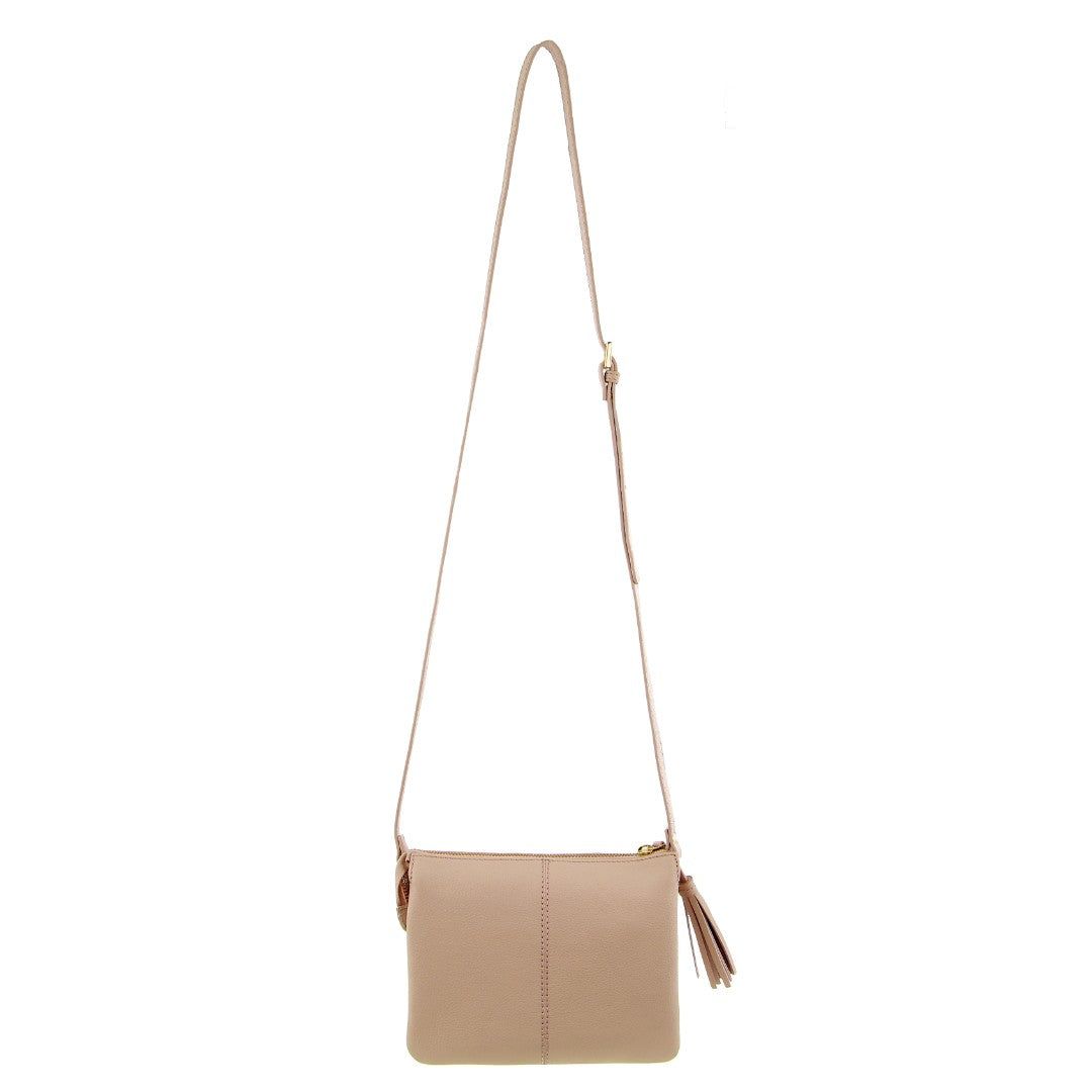 Kopertówka Pierre Cardin Leather Tassel Crossbody Bag Damskie Beżowe | QERSO-0945