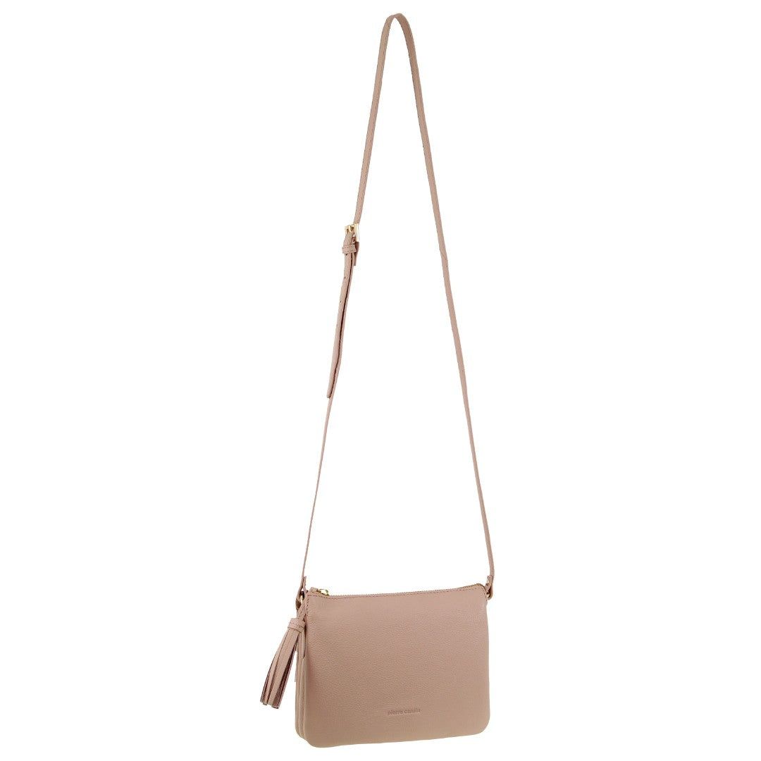 Kopertówka Pierre Cardin Leather Tassel Crossbody Bag Damskie Beżowe | QERSO-0945