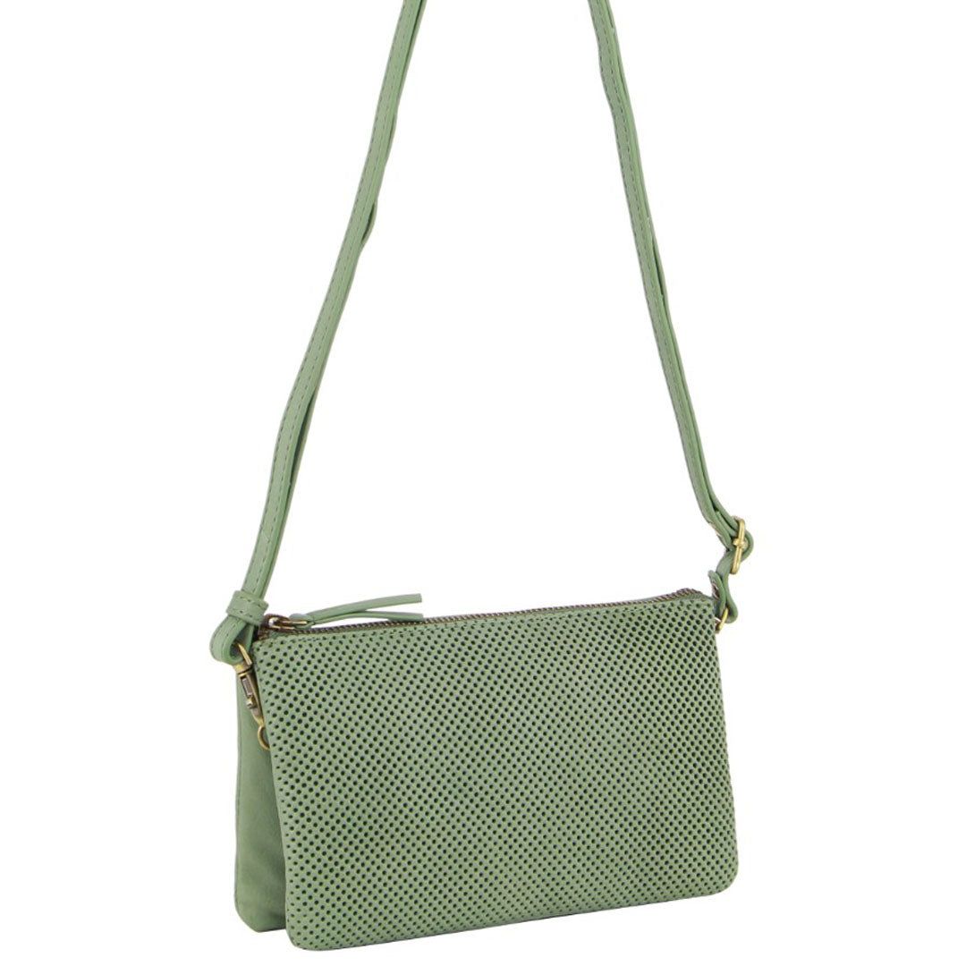 Kopertówka Pierre Cardin Leather Textured Crossbody Clutch Bag Damskie Oliwkowe | RUODT-1780