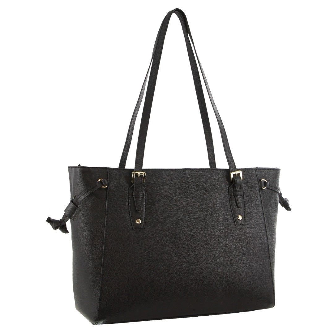 Kopertówka Pierre Cardin Leather Tote Bag Damskie Czarne | FQRKZ-0823